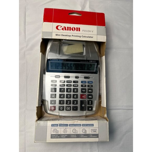 Canon P23-Dh V Mini Desktop Printing Calculator With 2 Color Print & Ac/Dc Power - Picture 3 of 8